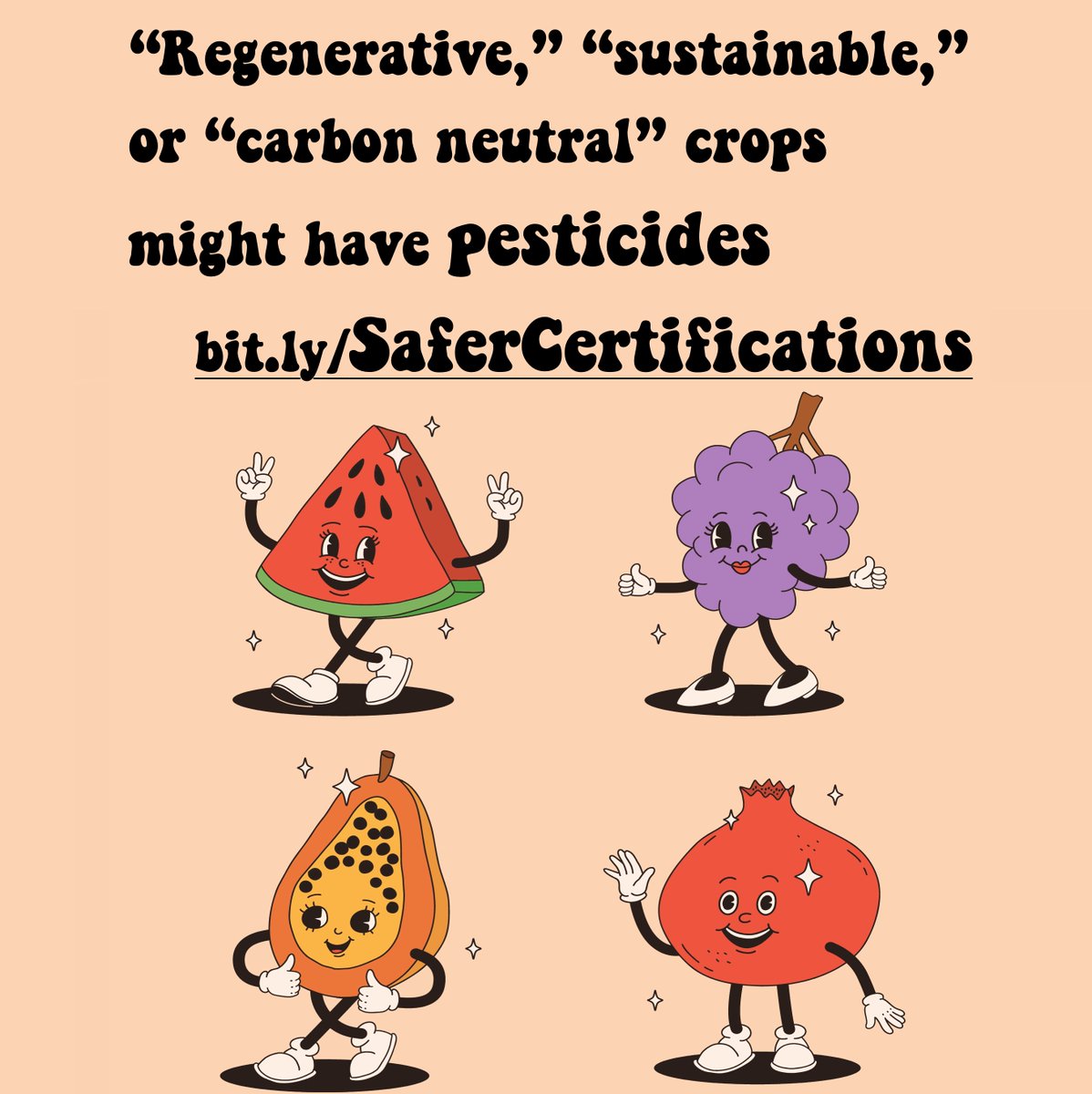 “Regenerative," "sustainable," or "carbon neutral” crops might have pesticides

Dig into safer certifications for veggies/fruit/grains/other crops bit.ly/SaferCertifica…

Ask me how NOT to plow your garden/grow it regeneratively. There’s no “tilling” what I’ll find when I dig :)