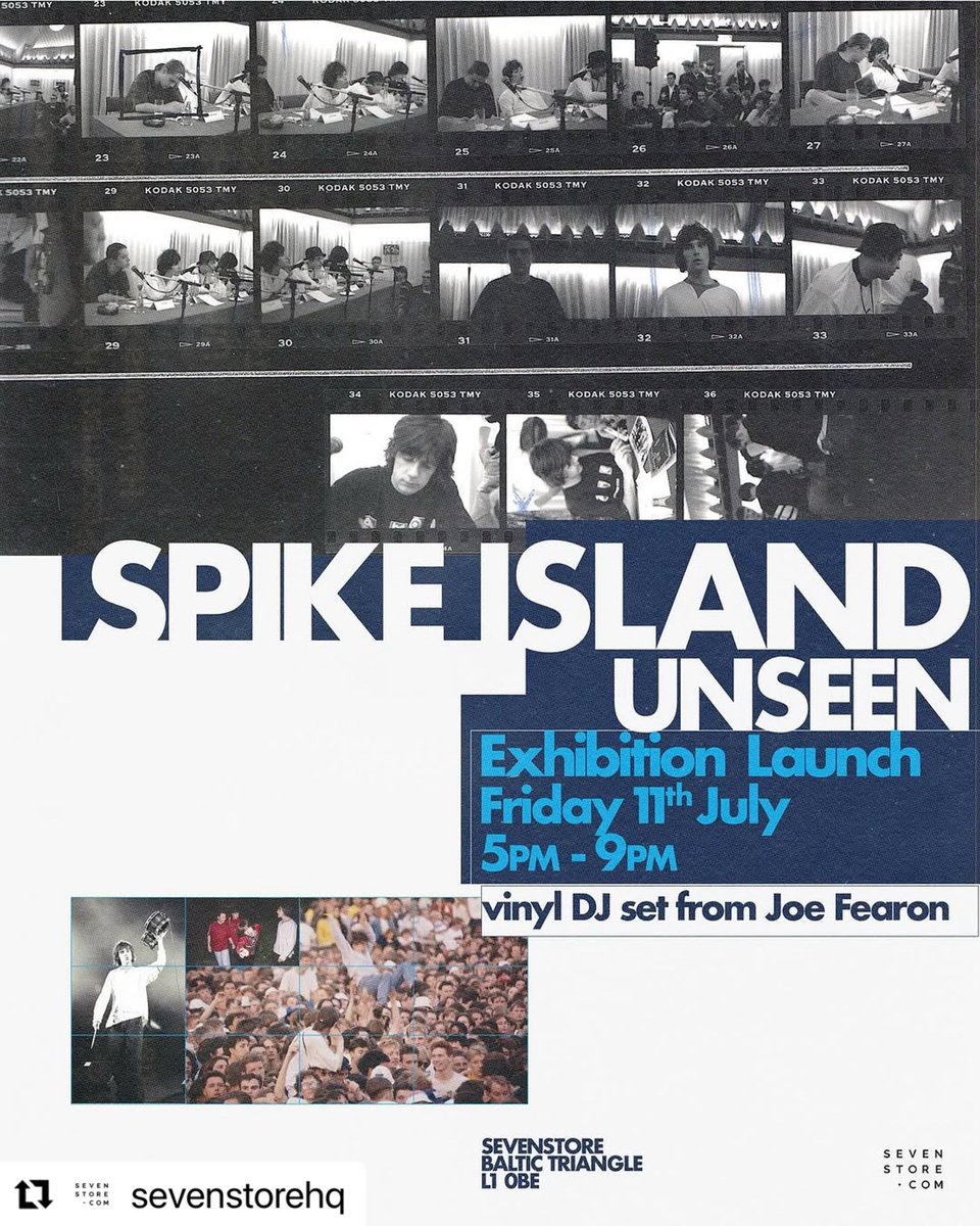 renifanpage's tweet image. Spike Island Unseen: Exhibition Launch at SEVENSTORE
Friday 11th July - 5-9pm
Open invite, free entry. Register using the link in bio.
Complimentary drinks provided by Black Lodge Brewery. Ltd ed Mani signed books for sale on the night
@sevenstoreHQ