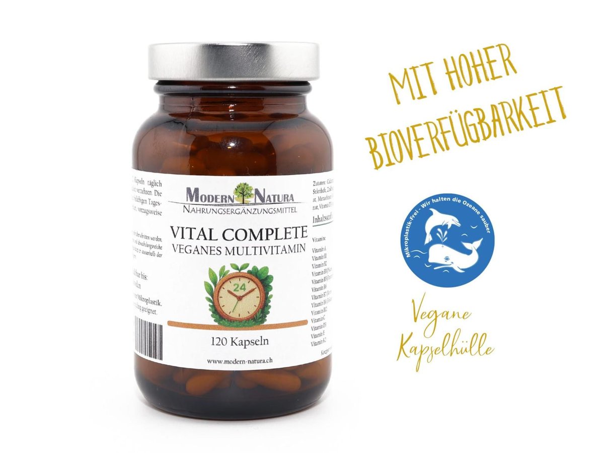 ModernNatura's tweet photo. NEU: Vital Complete 24 – Ihr veganes Multivitamin im Glas!

Bestellen Sie Vital Complete 24 jetzt direkt in der Schweiz bei Modern Natura AG ® Schweiz.

https://t.co/J36N0kKoEt 

#VitalComplete24 #VeganeVitamine #Nachhaltig #ModernNatura #ImmunsystemStärken  #Nahrungsergänzung https://t.co/eklQOjP9eX