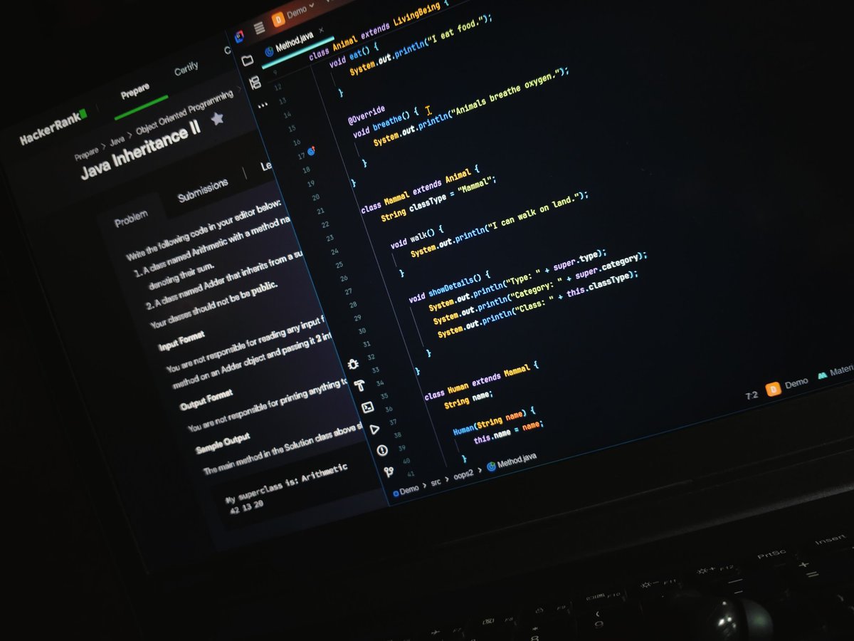 amarDotIn's tweet image. Screen glowing. Keyboard clicking. Mind focused.
Code + midnight = perfect combo 🌌💻
#CodingVibes #NightOwl #JavaOOP #HackerRankChallenge