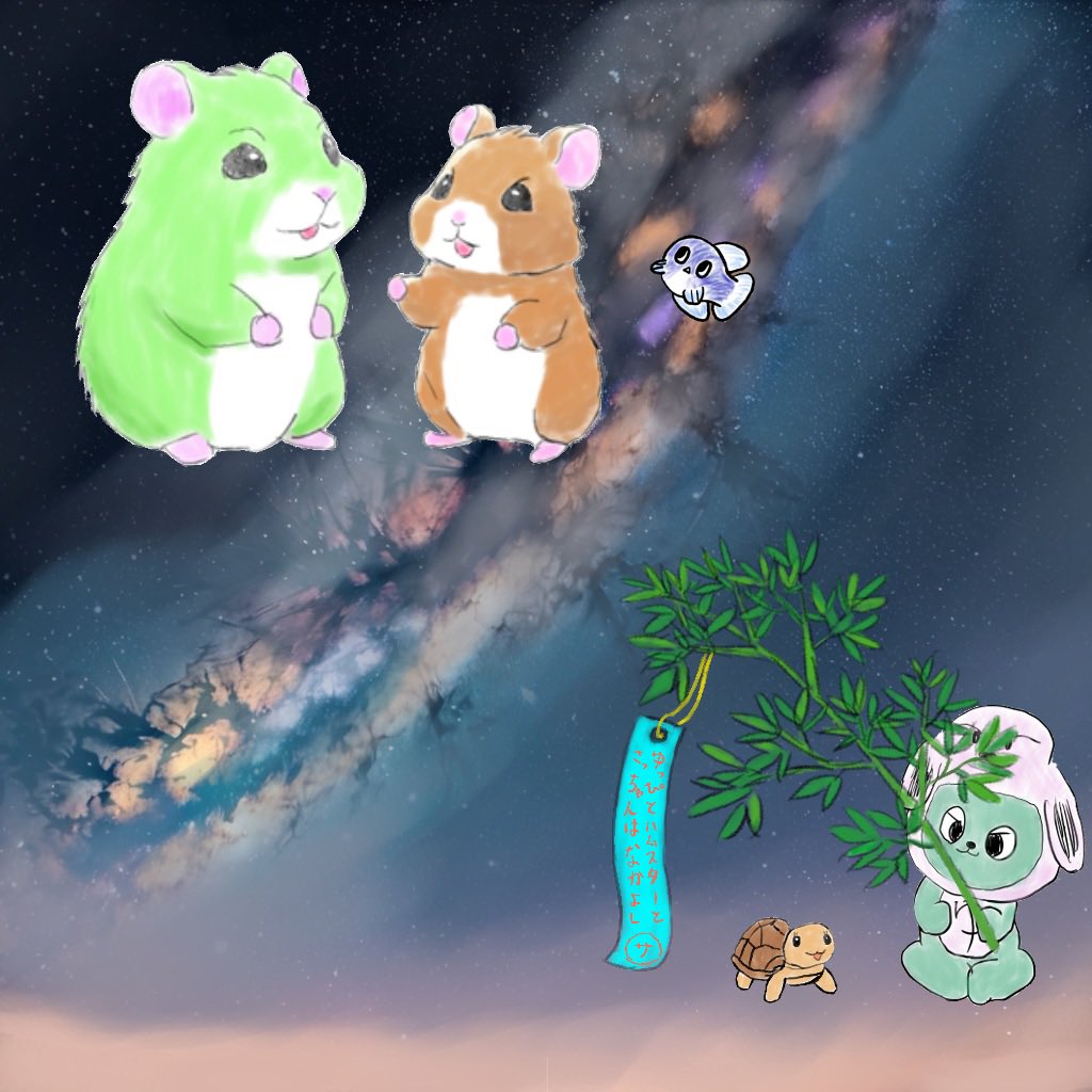 おはようハムスター！！
七夕でちよ！🐹
今は愛知にいますが、晴れなのかな？
旧暦ではない七夕が晴れとは珍しいので、空を見上げてみるでちよ🐹
みんなも、大事な家族とお空を見上げて見てね☺️