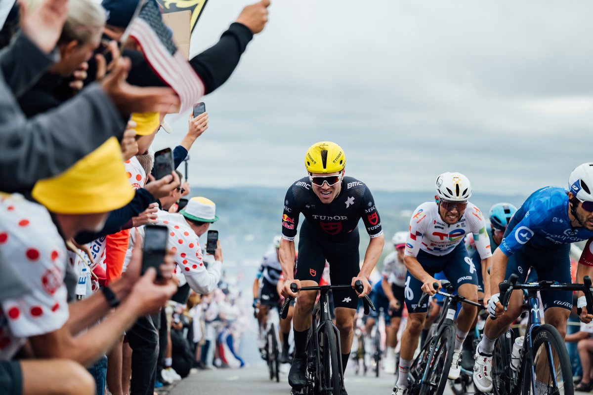 TudorProCycling's tweet image. A strong 5th place for @alafpolak1 on the second stage #TDF2025