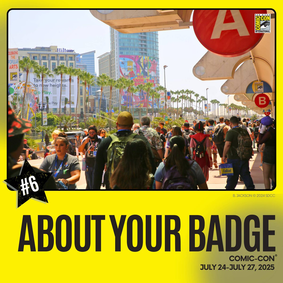 Comic_Con's tweet image. Your badge is more than a keepsake. Learn how to use it for access, perks, and programming at Comic-Con. Plus get a peek at this year’s exclusive pin! Read the blog and get the most out of your experience. #SDCC2025 bit.ly/4lCrR6w
