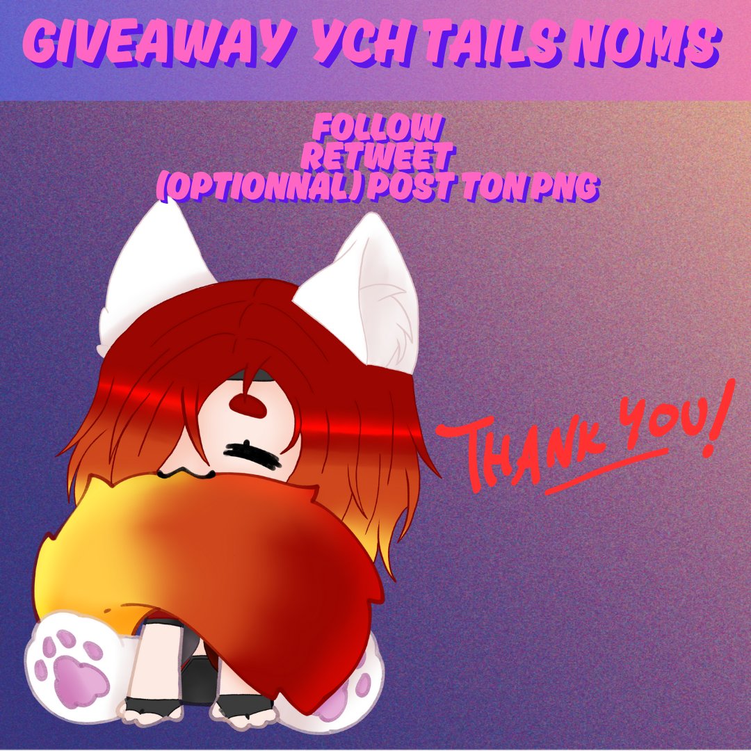 A l'ocassion des 1000 follow twitter je lance un petit GIVEAWAY 🎉

A gagner un YCH Tails Noms !

Pour Participé :
Follow
Retweet
(Optionnel) Drop ton PNG

Tirage le 16/07 !