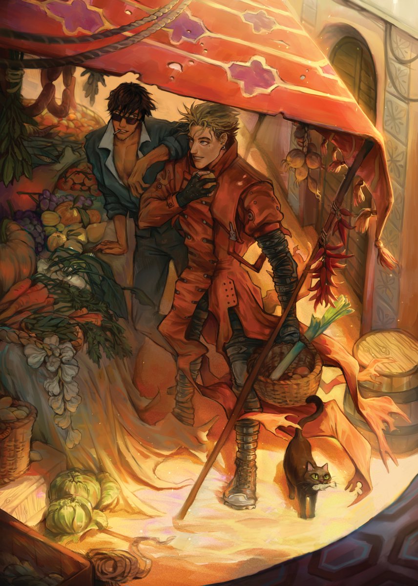 wolfholz_'s tweet image. these trigun zine pieces are almost a year old and i see so much i could change but i guess ill share them anyways #trigun