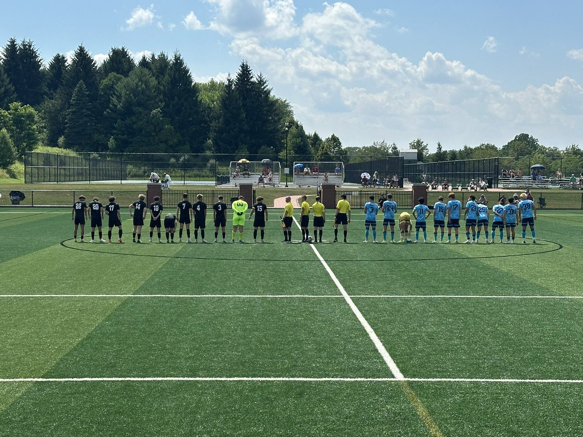 Ready for kickoff at Western Reserve Academy in the League Cup final! Delaware Rising in blue, Valentis Athletica in black. Live stream link down below! ⬇️