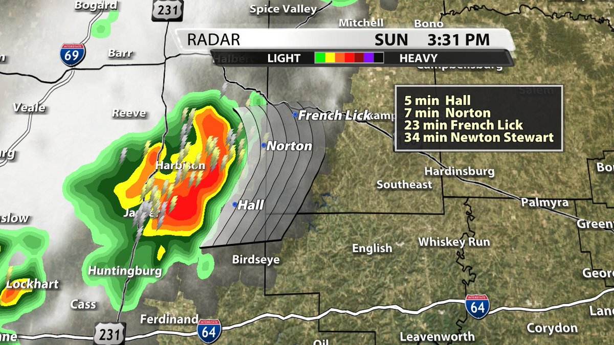 The storm moving into Orange Co. could produce some wind gusts of 40 mph and some pea-sized hail. Watch out for the lightning as well! It's a slow mover, so expect torrential rainfall for a bit.