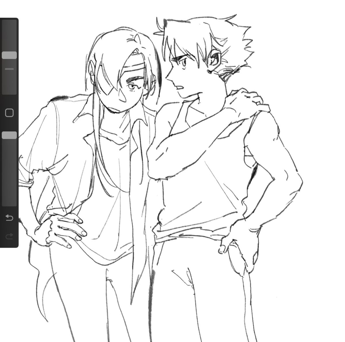 asa and yuru sketch from a while ago bc of daemons of the shadow realm anime announcement YAYYYYYY