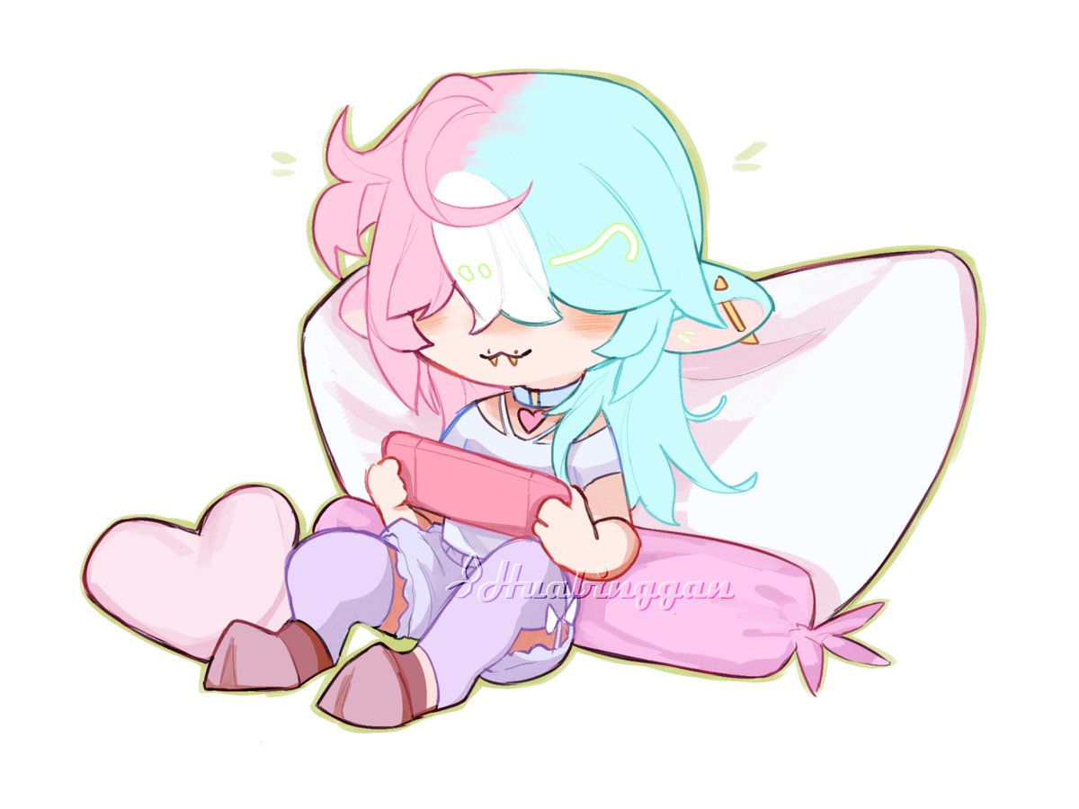huabinggan's tweet photo. video game break 🌺

#oc #chibi #commission #commissionopen https://t.co/2zWhjSH0Ln