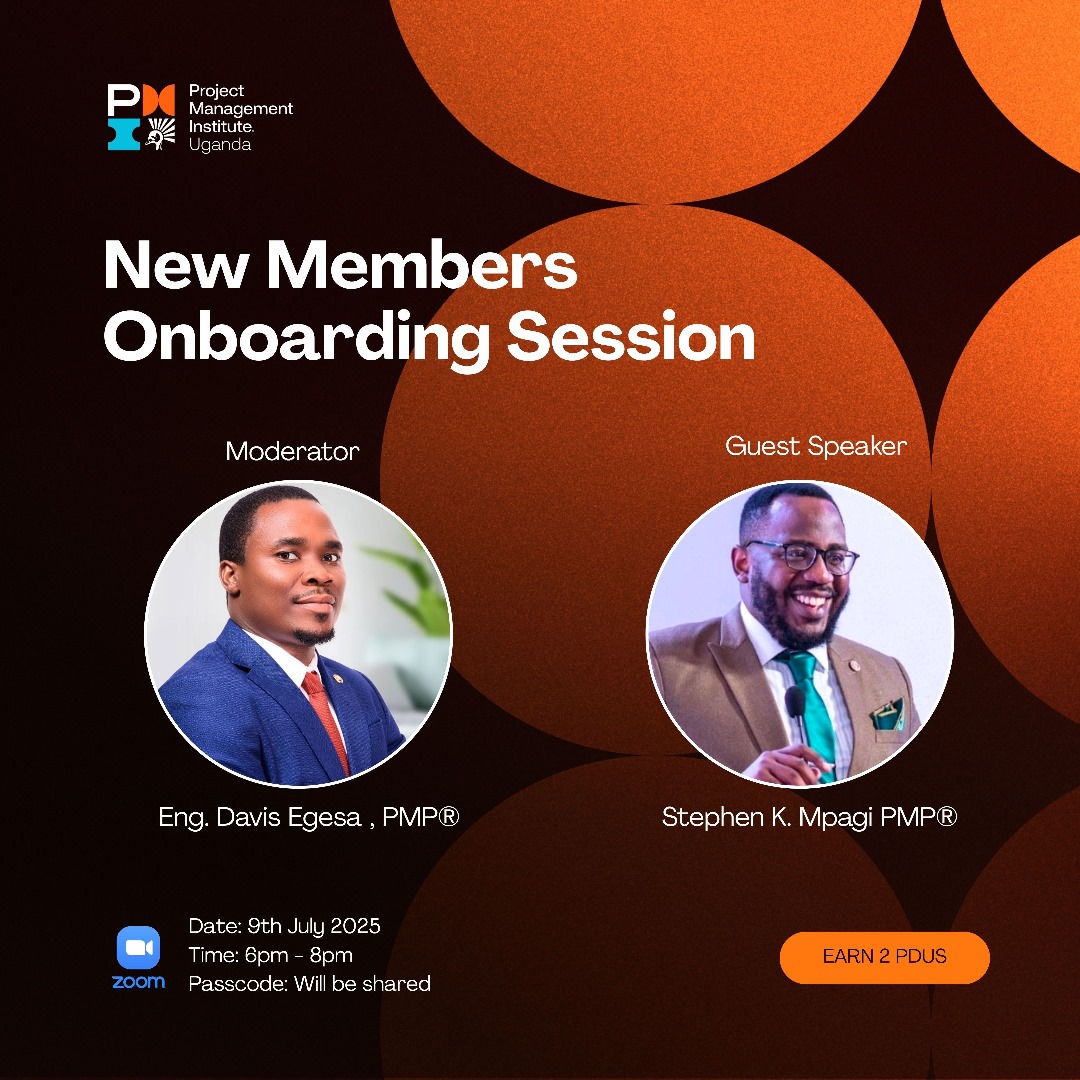 PmiUganda's tweet photo. 🎉 New to PMI Uganda Chapter?🎉

Don’t miss this chance to start your PMI journey! 

We’re excited to welcome all our new members to the PMI Uganda Chapter family!

🗓️ Date: Wednesday, 9th July 2025
🕕 Time: 6:00 PM – 8:00 PM (EAT)
📍 Zoom link: https://t.co/BlZEci2KnO https://t.co/O5ogN14WT8