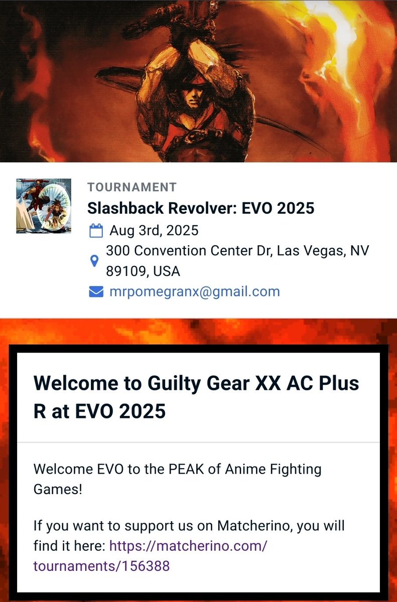 I'm happy to make the official announcement of...

SLASHBACK REVOLVER! At EVO 2025!

I will be TOing for Plus R at EVO!

More details will be provided as we get closer!

Registration and Matcherino are below: