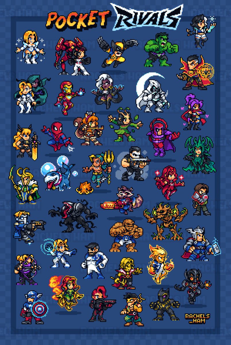 Rachels_ham's tweet image. Pocket style Marvel Rivals characters - complete!