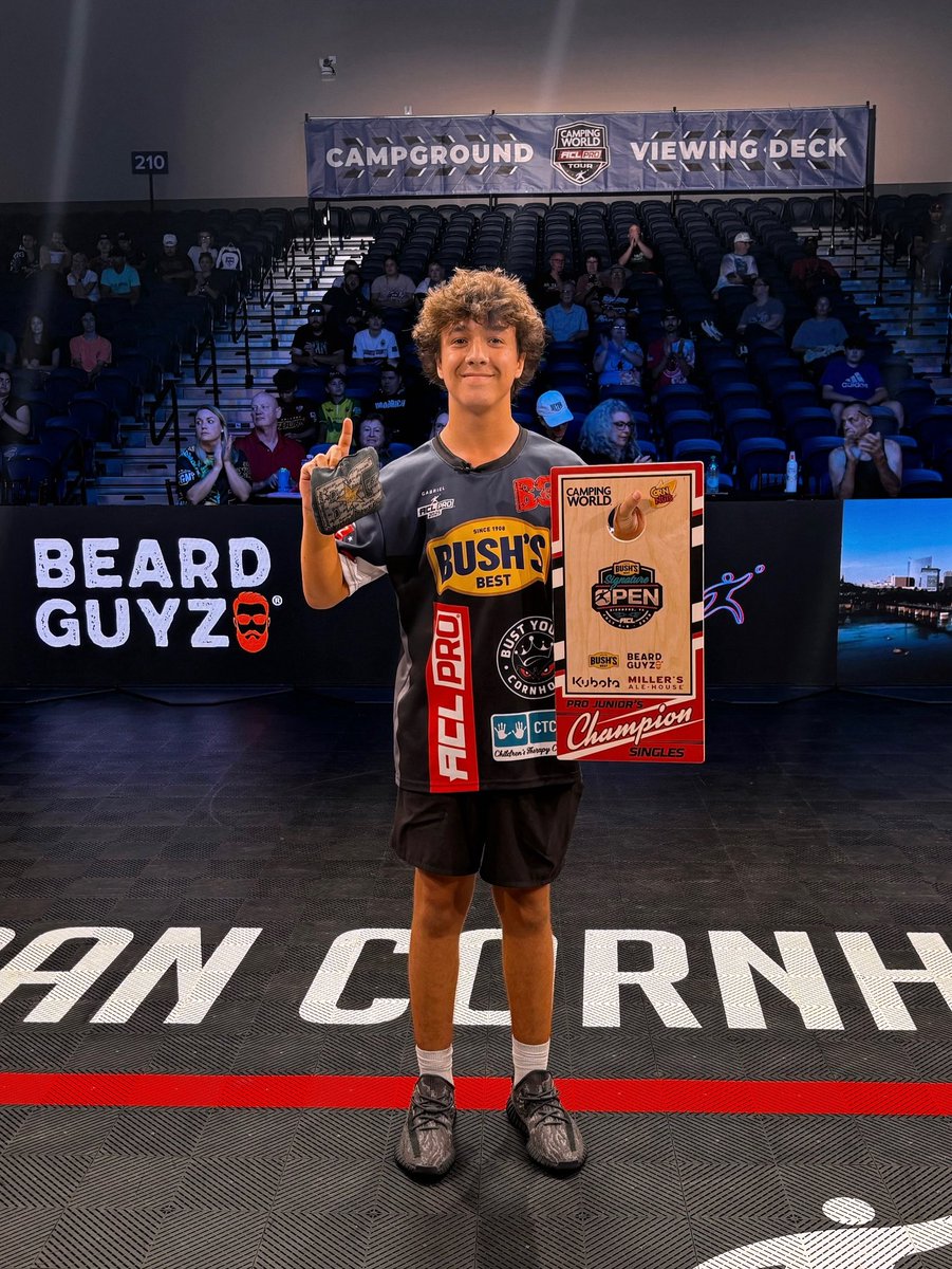 iplaycornhole's tweet image. Winner, winner!🥇 Gabriel Clauson is your ACL Signature Open #6 Pro Junior Singles champion!