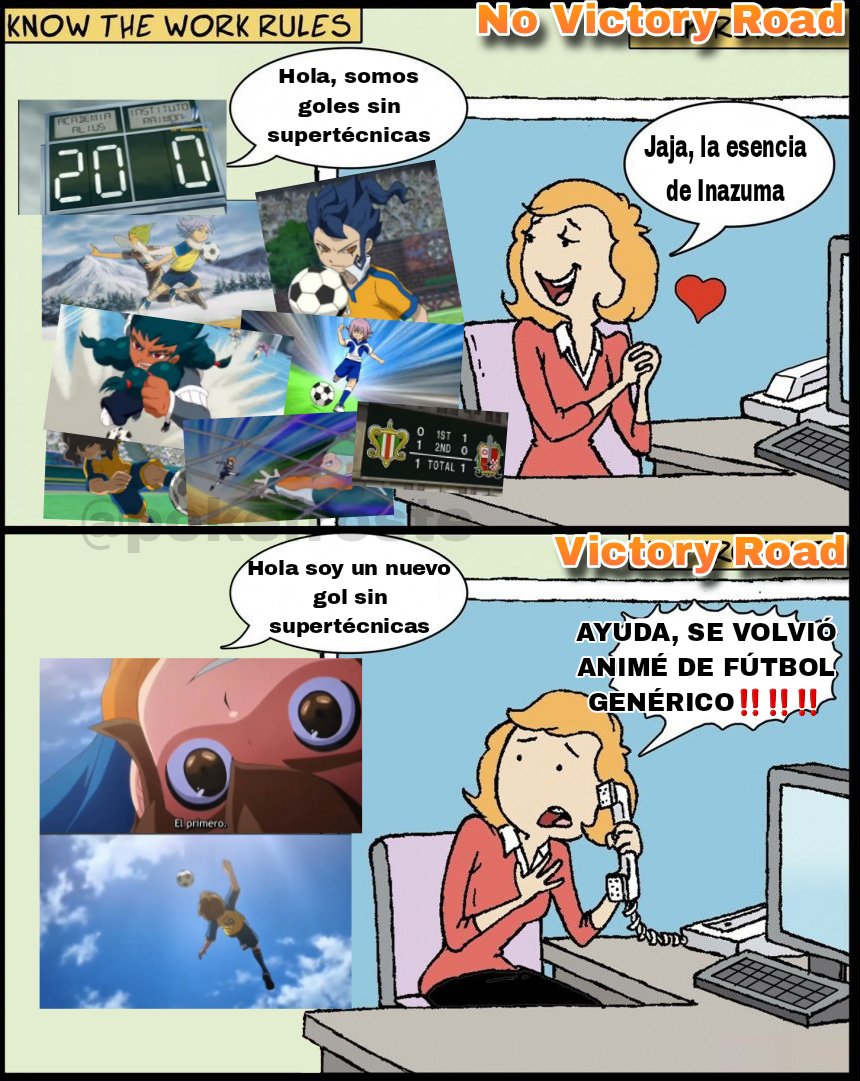 pokefroste's tweet photo. "Inazuma Eleven se volvió un anime genérico de fútbol 😭😭😭😭"

Esos grandes "fans" que dicen que se fue la esencia con el Victory Road al ver 1 minuto de cinemática

Como si hubiera pasado antes xdddd https://t.co/Ijtuey934c