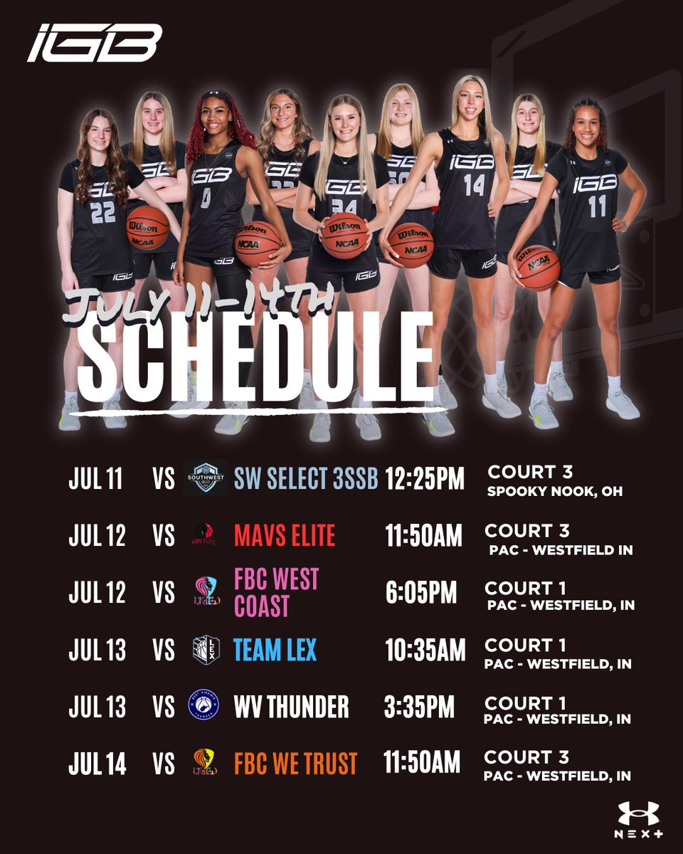 IGB 17u GUAA (@igb17uguaa) on Twitter photo ๐ฅ July 11-14th Schedule
๐คฏ High Level Matchups
๐ Contact <a href="/natjmorse/">Natalie Morse</a>
2๏ธโฃ Uncommitted 2026โs
4๏ธโฃ Uncommitted 2027โs ๐ฅ July 11-14th Schedule
๐คฏ High Level Matchups
๐ Contact <a href="/natjmorse/">Natalie Morse</a>
2๏ธโฃ Uncommitted 2026โs
4๏ธโฃ Uncommitted 2027โs