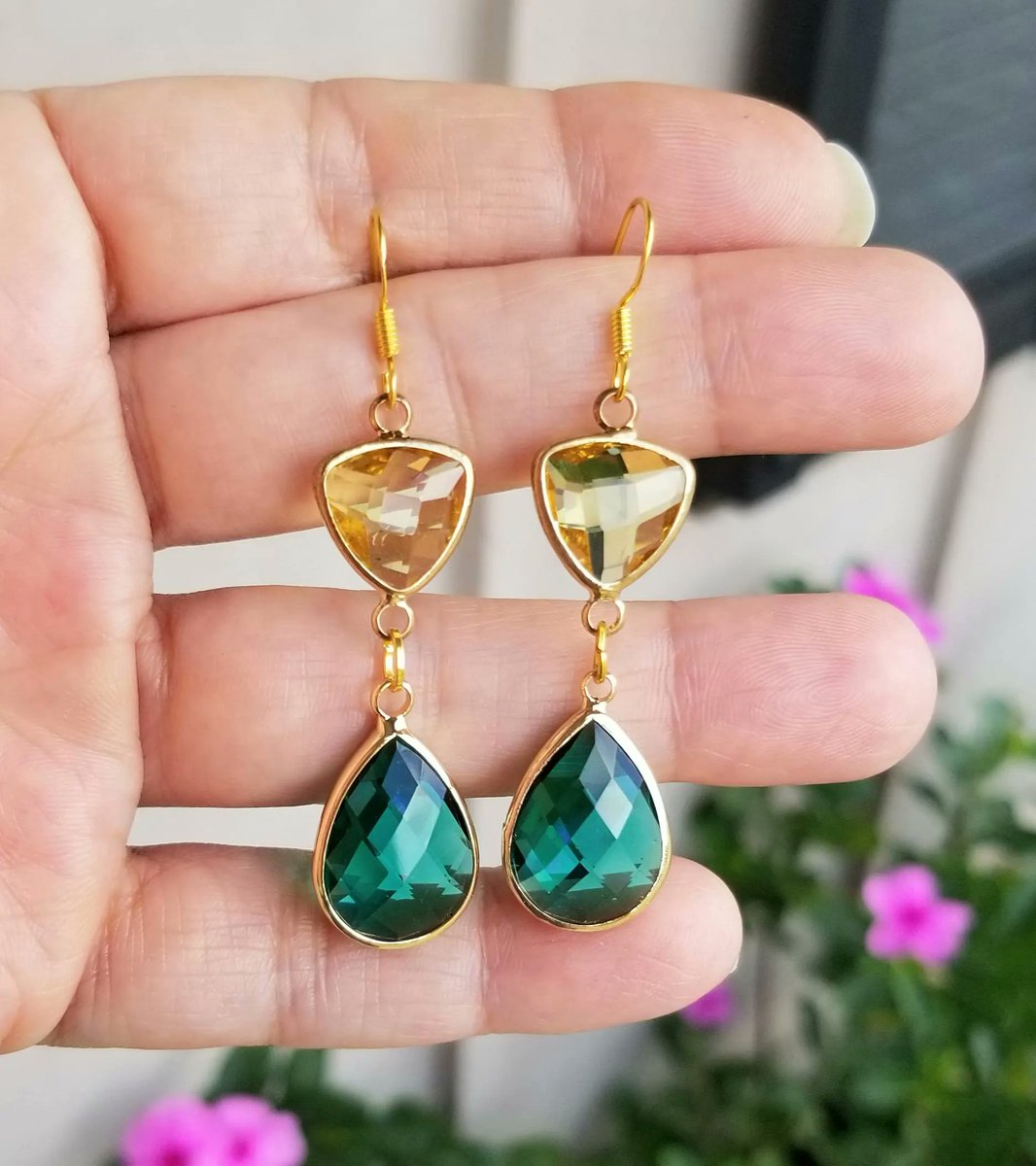 14k Gold Emerald &amp; Citrine Earrings #Emerald #citrine #emeraldcitrine #emeraldearrings #citrineearrings #goldearrings #dangleearrings #handmadegift #giftforher #giftsforher #handmadejewelry #etsy #fashion #fashionstyle #luxury 

 etsy.me/3E6U59u via <a href="/Etsy/">Etsy</a>