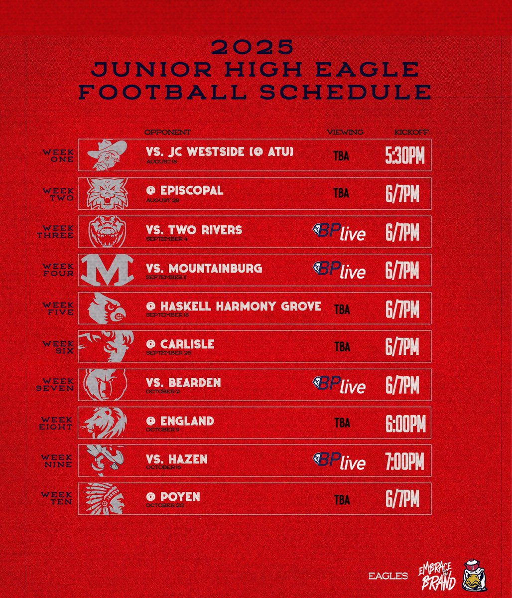 BaptistPrep_FB's tweet image. 📅 The wait is over! Our Junior High Football Schedule is officially HERE! 🏈🔥

Mark your calendars &amp;amp; get ready to cheer on the future of our program! 💪