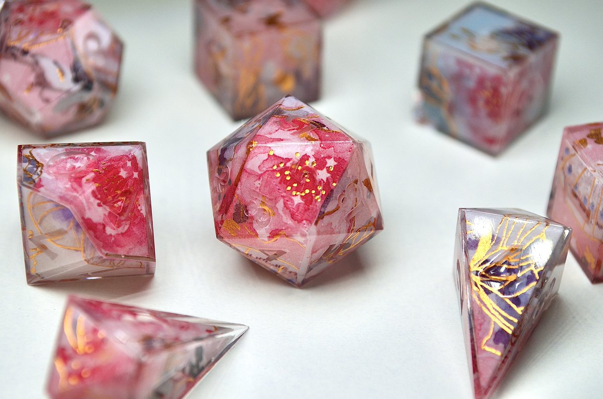 ✨🌺✨
These will be done &amp; in the shop soon!! 
#dice #wip #dnd