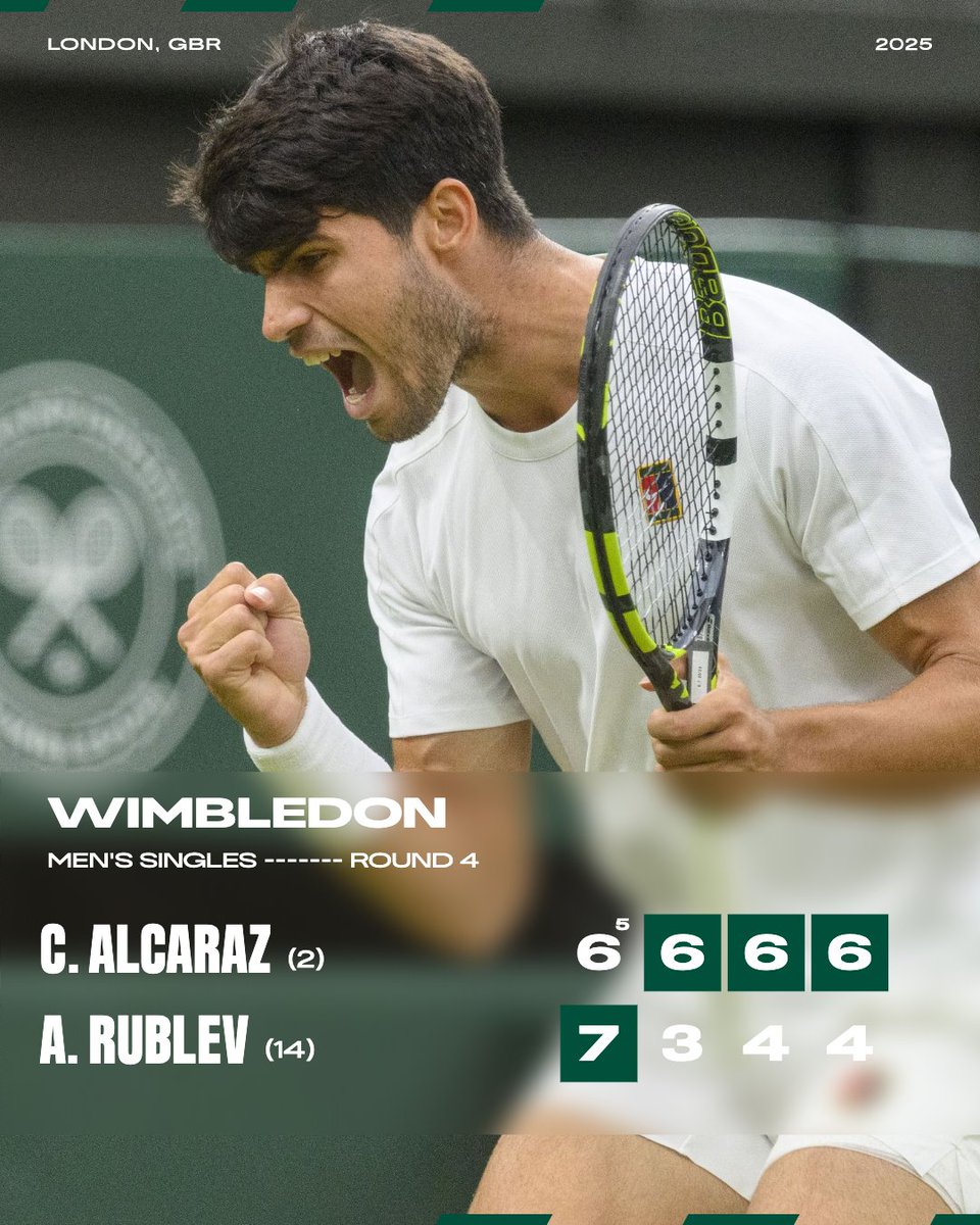 rolandgarros's tweet photo. The three-peat dream is still alive for Carlos 🌱💫

#Wimbledon https://t.co/kan64kkzjC