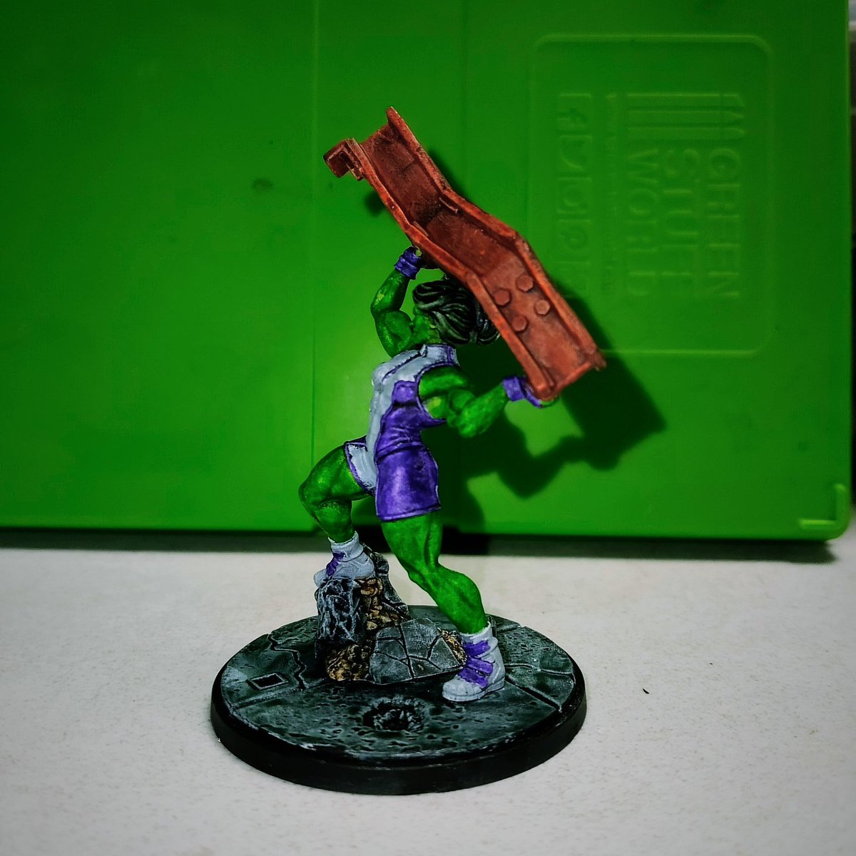 AlvaroDeLamo's tweet photo. She Hulk (Jennifer Walters)

#marvel #marvelcrisisprotocol #shehulk #jenniferwalters #avengers #aforce #shield #miniaturepainting #miniature #tabletop #wargames https://t.co/D8BdFUkoqh