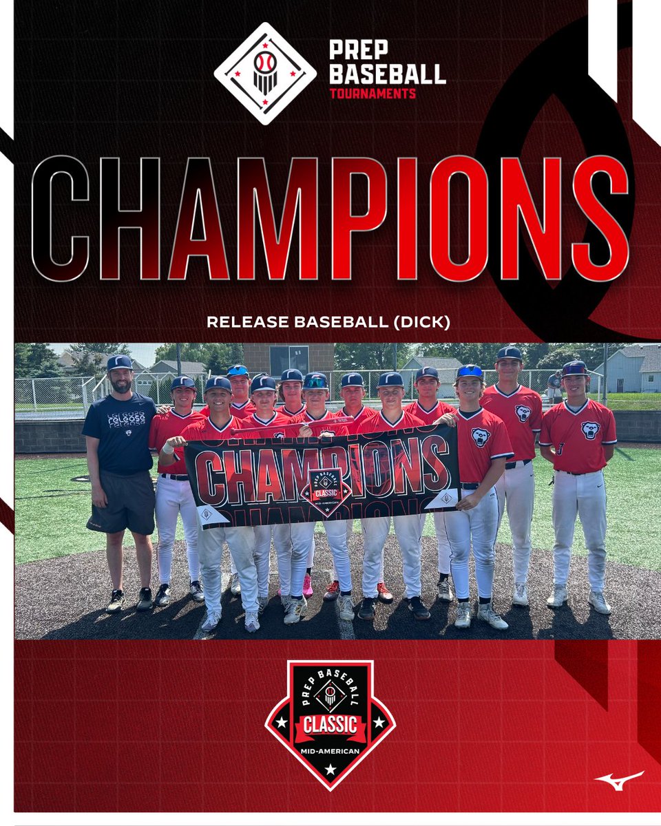 Prep Baseball Ohio (@prepbaseballoh) on Twitter photo 🥇TOURNAMENT CHAMPIONS 🥇
Release Baseball (Dick) | <a href="/ReleaseBaseball/">Release Baseball</a>
Championship Game MVP - Finn Barmann
🏆 PBT Mid American Classic🏆
⚾️ 16U Champions
📅 7/3-7/6
📍 Toledo, OH
<a href="/PBRTournaments/">Prep Baseball Tournaments</a> | <a href="/pbtscouting/">Prep Baseball Scouting</a> | <a href="/PrepBaseOHScout/">Prep Baseball Ohio Scouting Coverage</a> 🥇TOURNAMENT CHAMPIONS 🥇
Release Baseball (Dick) | <a href="/ReleaseBaseball/">Release Baseball</a>
Championship Game MVP - Finn Barmann
🏆 PBT Mid American Classic🏆
⚾️ 16U Champions
📅 7/3-7/6
📍 Toledo, OH
<a href="/PBRTournaments/">Prep Baseball Tournaments</a> | <a href="/pbtscouting/">Prep Baseball Scouting</a> | <a href="/PrepBaseOHScout/">Prep Baseball Ohio Scouting Coverage</a>
