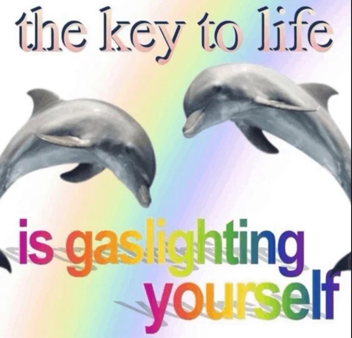 Why gaslight others when you can just gaslight yourself 🐬🐬