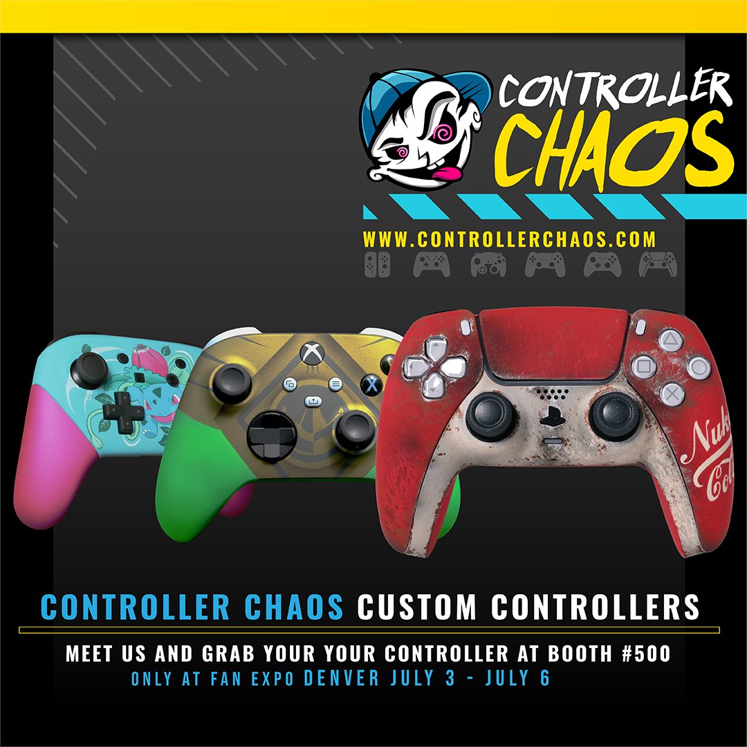 FAN EXPO Denver (@fanexpodenver) on Twitter photo Need a new controller? Come and pick out a hand painted custom controller that fits your gaming setup. Check out <a href="/ControllerChaos/">ControllerChaos</a> at booth 106 this weekend and see their selection! #Gaming Need a new controller? Come and pick out a hand painted custom controller that fits your gaming setup. Check out <a href="/ControllerChaos/">ControllerChaos</a> at booth 106 this weekend and see their selection! #Gaming