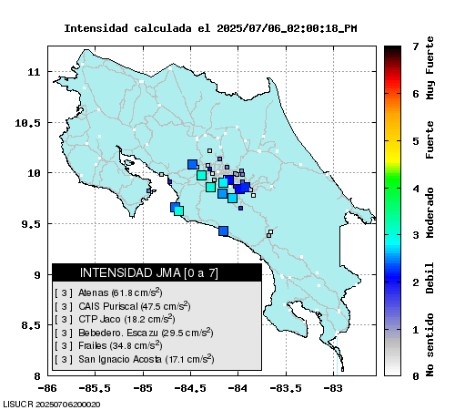 MASLISUCR's tweet photo. Aviso 5 de 5: Posible #sismocr #temblorcr en proceso a las 14h00m20s. Explicacion del mapa en https://t.co/xZ7XpNvIkq https://t.co/Q0mu0c1bCb