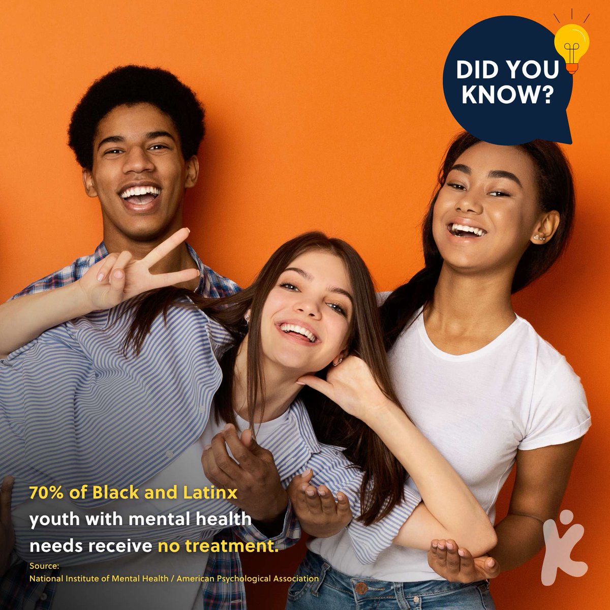 July is Minority Mental Health Awareness Month! 70% of Black and Latinx youth with needs get no treatment. Let's change that! 🧡💪 Visit our blog: allforkids.org/news/blog/6-si… #MentalHealthMatters #BIPOCMentalHealth #AllForKids #EquityInCare #YouthWellness #EndTheStigma #SafetoGrow