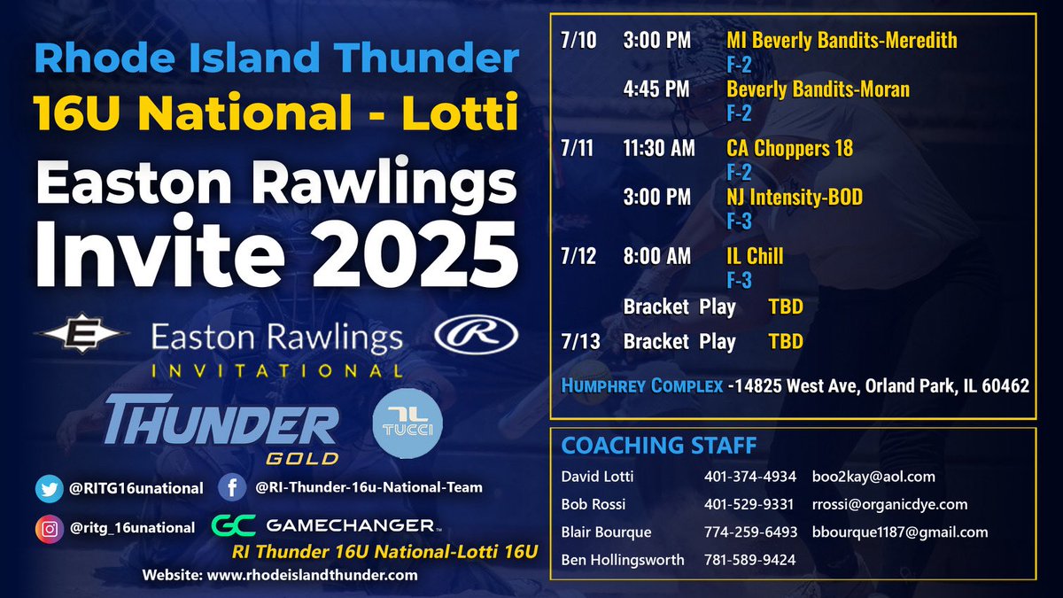 Alexis Nisyrios - 2027 (@alexisnisyrios) on Twitter photo Home for a day, then heading out to IL! Come check us out for the Easton Rawlings Invitational Tournament!! 🏟️ <a href="/RITG16unational/">RI Thunder Gold 16u National- Lotti</a> <a href="/BobRossiRITG/">Bob Rossi</a> <a href="/thunderjam134/">dave lotti</a> <a href="/SoftbalAmerica/">Softball America</a> <a href="/LineDsoftball/">Line Drive Media</a> Home for a day, then heading out to IL! Come check us out for the Easton Rawlings Invitational Tournament!! 🏟️ <a href="/RITG16unational/">RI Thunder Gold 16u National- Lotti</a> <a href="/BobRossiRITG/">Bob Rossi</a> <a href="/thunderjam134/">dave lotti</a> <a href="/SoftbalAmerica/">Softball America</a> <a href="/LineDsoftball/">Line Drive Media</a>