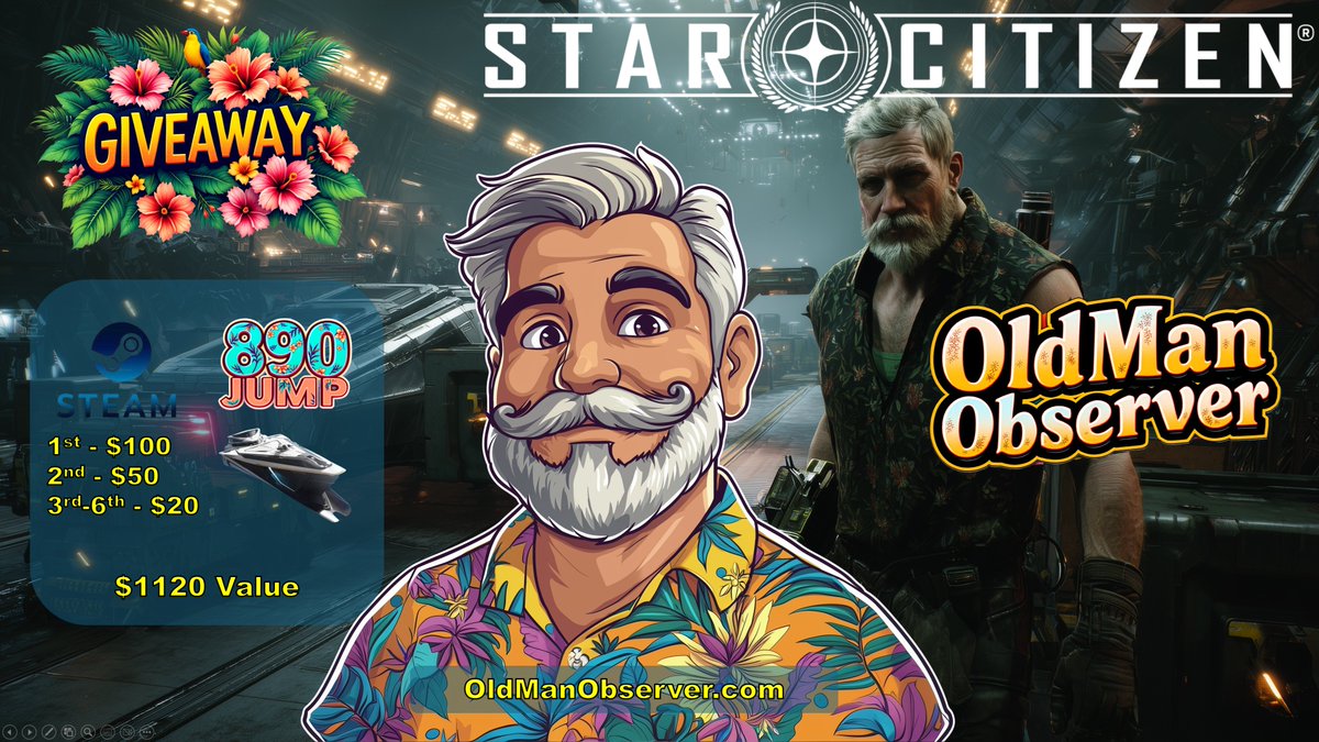 oldmanobserver's tweet image. Star Citizen | GIVEAWAY DAY | !giveaway $230 Steam Gift Cards and 890 Jump @RobertsSpaceInd 
twitch.tv/oldmanobserver
