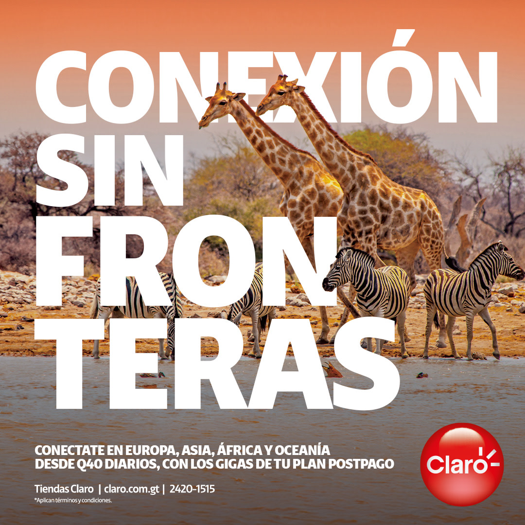 Conectate con los tuyos, aunque estén a miles de
kilómetros. 📲

Con Claro, podés llevar tu señal a donde vayás ✈️ 🌍
👉 Incluido en planes postpago desde Q750.