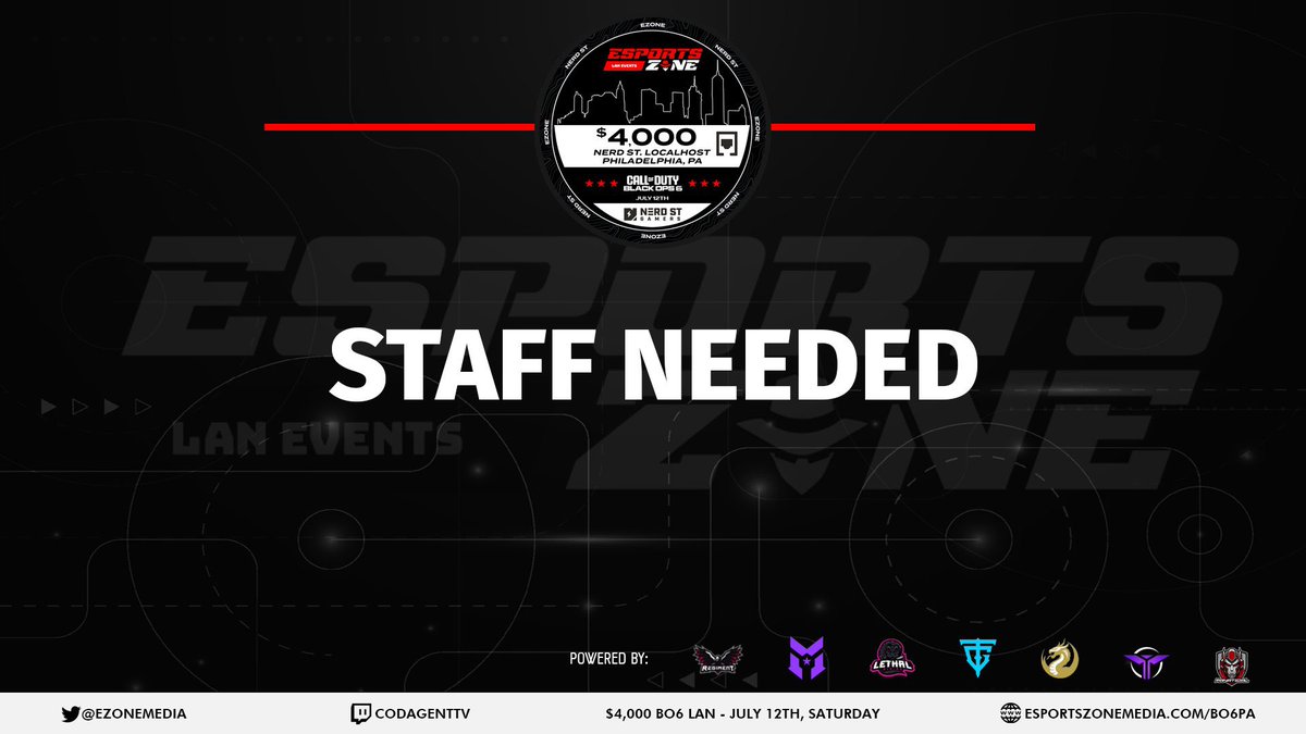 🚨 CASTERS NEEDED

🚨STILL LOOKING FOR 2 CASTERS FOUR BO6 LAN

✅MUST BE LOCAL TO PHILLY

💰PAID JOB, DM if interested. 

Last time looking for local talent before we resort to remote casting for the event 😪 unfortunately we cannot cover flight/hotel expenses so MUST be local.
