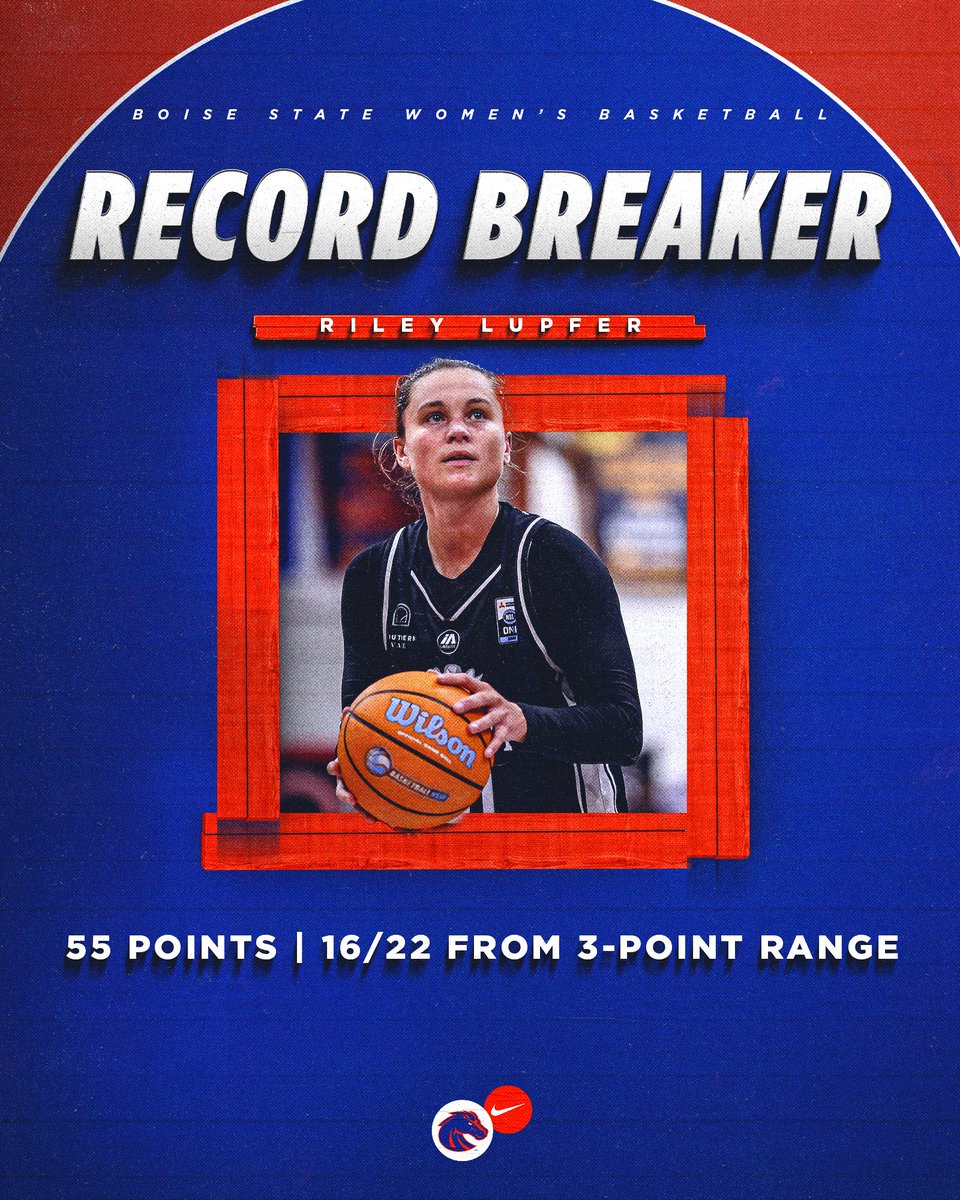 BroncoSportsWBB's tweet image. Stars aren’t born…they’re molded 🤩
S/O to Bronco alumna Riley Lupfer for breaking an NBL1 scoring record by scoring 55 𝙋𝙊𝙄𝙉𝙏𝙎❗️
#OnceABronco | #AlwaysABronco