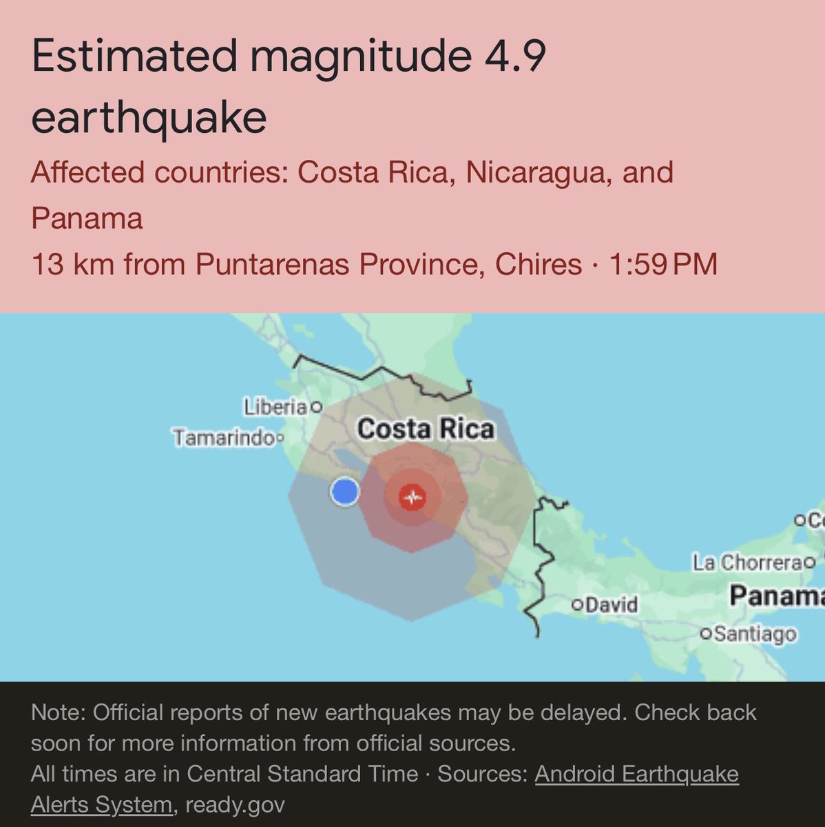 DoubleDee | OLA 🌊🔜 Gamescom LATAM (@juanallen) on Twitter photo Just had an earthquake in Costa Rica. Everything good. We didn’t felt it that hard but there’s some local panic. 
It reminds me of my years living in Mexico City 😅 Just had an earthquake in Costa Rica. Everything good. We didn’t felt it that hard but there’s some local panic. 
It reminds me of my years living in Mexico City 😅