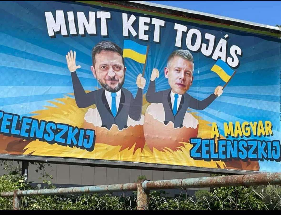 Hungarian Sundays (@hungariansunday) on Twitter photo With #39weeks to go till the next election a new ad from a group close to the ruling party compares opposition leader Péter Magyar and Ukrainian president <a href="/ZelenskyyUa/">Volodymyr Zelenskyy / Володимир Зеленський</a>, calling them the same 'like two eggs'. The ad aims to tap into three years of anti-Ukrainian government With #39weeks to go till the next election a new ad from a group close to the ruling party compares opposition leader Péter Magyar and Ukrainian president <a href="/ZelenskyyUa/">Volodymyr Zelenskyy / Володимир Зеленський</a>, calling them the same 'like two eggs'. The ad aims to tap into three years of anti-Ukrainian government