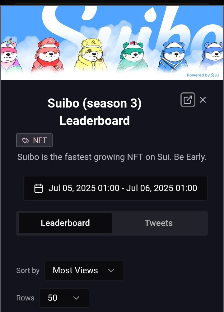 Currently <a href="/SuiboSui/">Suibo | Sui</a> is among the top progets on <a href="/SuiNetwork/">Sui</a> in mindshare. 🎉  <a href="/GiveRep/">GiveRep</a> for everyone!

LET'S CONNECT 🤝
LET'S ENGAGE 🤝

#Sui #SuiNetwork #GiveRep #GiveRepCommunity #SuiboSui #Suibo