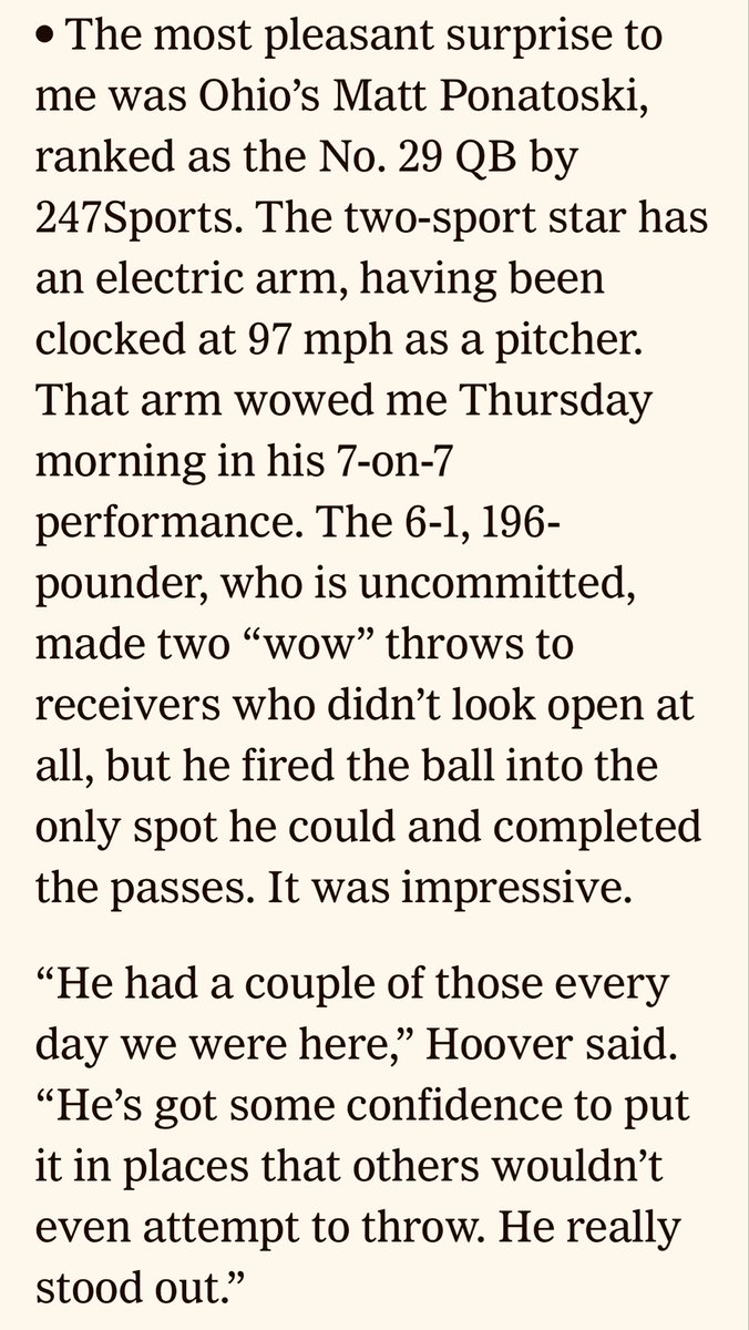 Saw Matt Ponatoski at <a href="/Elite11/">Elite11</a> last month. Was really impressed with him. Think Kentucky got a gem: 
nytimes.com/athletic/64392…