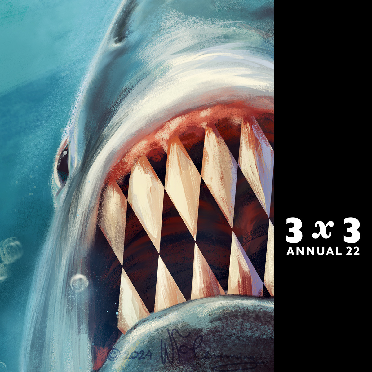So happy to have my Jaws tribute cover getting a Merit in <a href="/3x3mag/">3x3 Magazine</a> 22nd awards edition 🌞
Thank you so much!