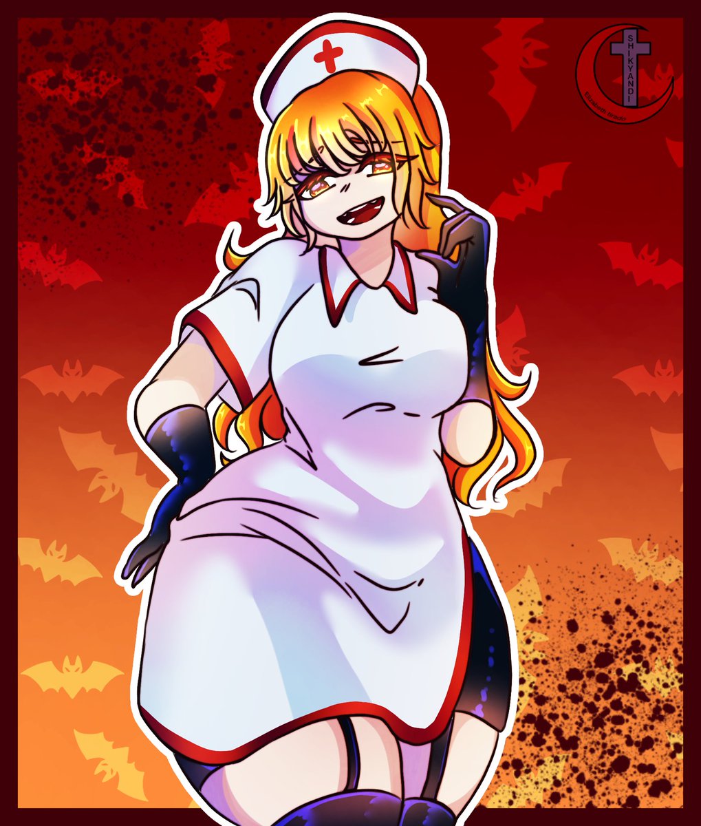 Shikyandi's tweet image. Revenge attack on @The_Moon_Rock
I drew his lovely vampire nurse oc!
#teamfossil #artfight