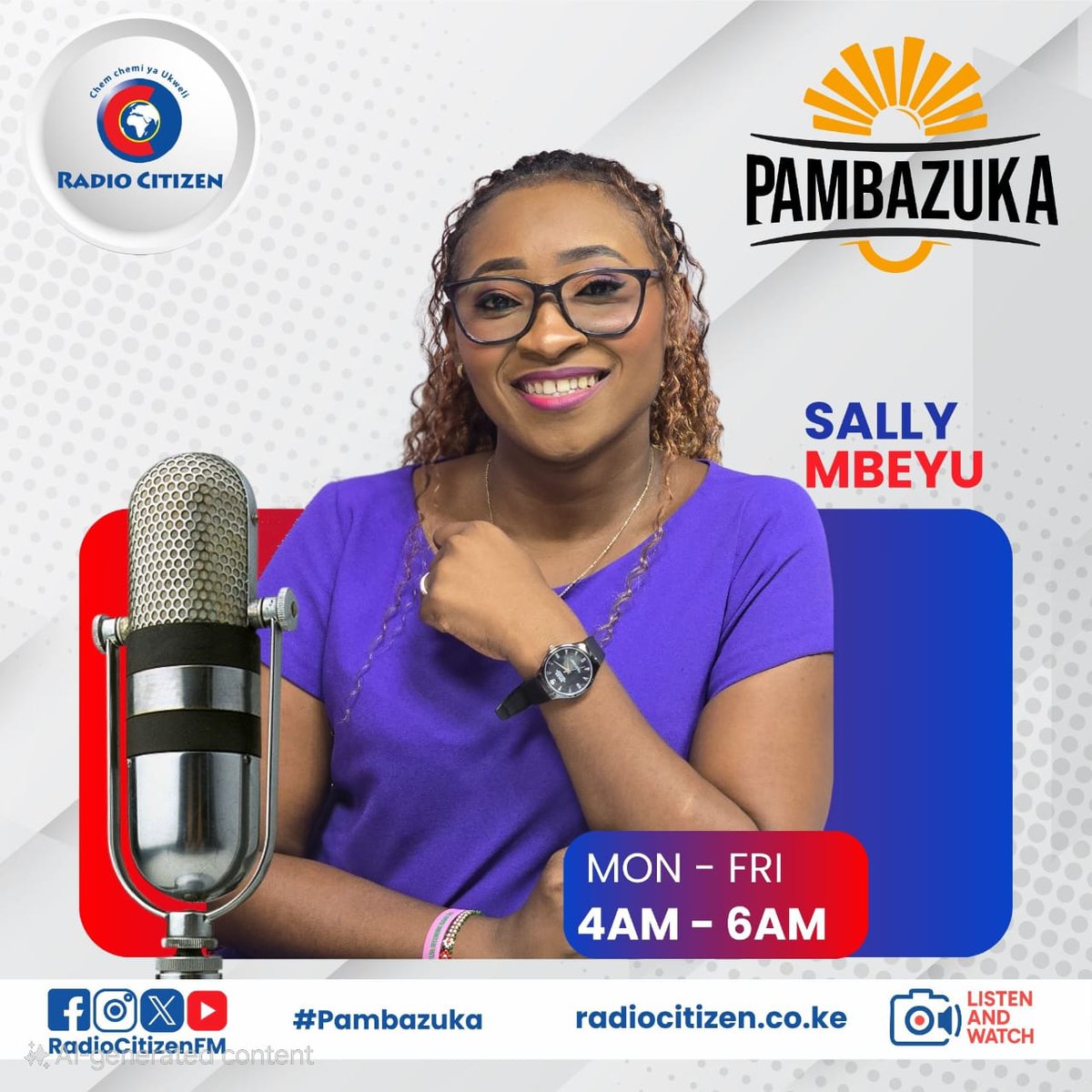 Radio Citizen (@radiocitizenfm) on Twitter photo Wiki mpya, neema mpya! 🙌
Anza wiki ukiwa na nguvu na neema ndani ya #Pambazuka - mahali pa matumaini, maombi, na good vibes za kuanza siku ukiwa na moyo mpya!😇🙏
#Pambazuka na <a href="/Sally_Mbeyu/">Sally Mbeyu</a>
#RadioNumberOne Wiki mpya, neema mpya! 🙌
Anza wiki ukiwa na nguvu na neema ndani ya #Pambazuka - mahali pa matumaini, maombi, na good vibes za kuanza siku ukiwa na moyo mpya!😇🙏
#Pambazuka na <a href="/Sally_Mbeyu/">Sally Mbeyu</a>
#RadioNumberOne