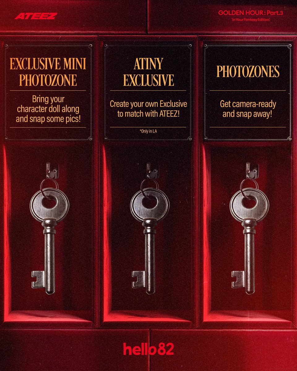 The key to ATINY's heart lies just beyond the door...🚪
Unlock and step into a world of fantasy to take part in Exclusive ATEEZ POP-UP Activities! 

Find more ATEEZ POP-UP details &amp; addresses here ⬇️
🔗 bit.ly/45Dyktj 

📆 ATEEZ POP-UP | 7/11 - 7/13 | 10AM - 4PM (Local