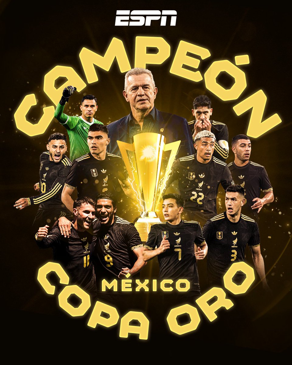🇲🇽🏆 ¡MÉXICO ES BICAMPEÓN DE LA COPA ORO!

La Selección Mexicana vino de atrás y le dio la vuelta a Estados Unidos con goles de Raúl Jiménez y Edson Álvarez.

🏆 Nations League
🏆 Copa Oro