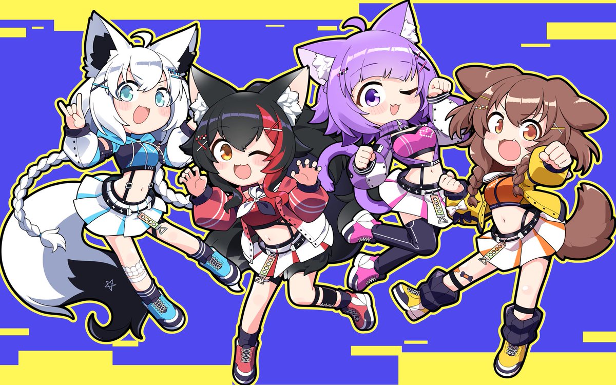 We are GAMERS!!!!
🦊🐺🐱🐶
🌽🌲🍙🥐
#絵フブキ #みおーん絵 #絵かゆ #できたてころね