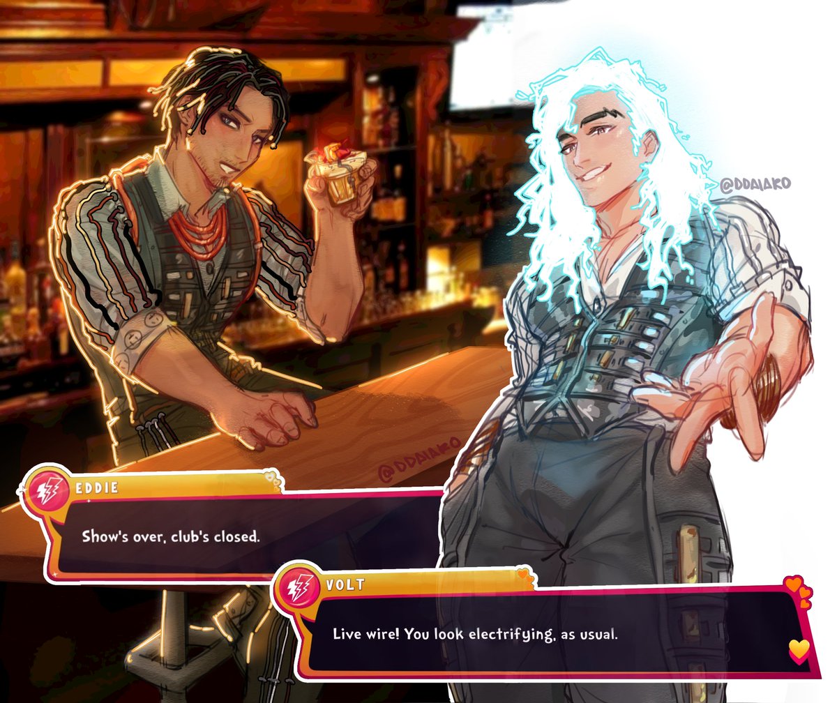 ddaiako's tweet image. kinda obsessed with this game 😶🌫️💖 #dateeverythinggame #eddieandvolt
