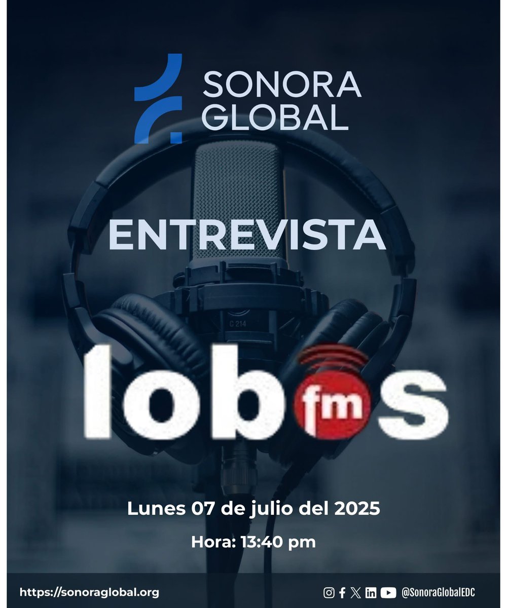 📊 𝐋𝐀𝐒 𝐍𝐎𝐓𝐈𝐂𝐈𝐀𝐒 𝐂𝐎𝐍 𝐓𝐀𝐃𝐄𝐎 𝐋𝐎́𝐏𝐄𝐙 𝐑𝐎𝐉𝐀𝐒 | 𝐩𝐨𝐫 𝐋𝐨𝐛𝐨𝐬 𝟏𝟎𝟑.𝟓 𝐅𝐌.
#Entrevista 

<a href="/tadeolopezrojas/">TADEO LÓPEZ ROJAS</a> <a href="/LobosFM1035/">Lobos FM Hermosillo</a>