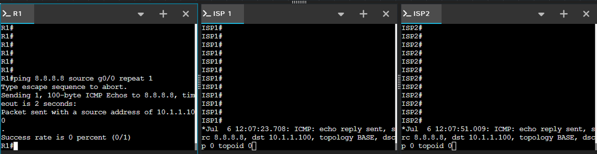 NetEngSam's tweet image. #LoadBalancing 

Per-destination = stable, but may underuse links
Per-packet = better utilization, but risks packet reordering

Both ISPs replied to my ping 👀
#NetEngSam #Networking #Cisco #CCNP #CML #LabLife