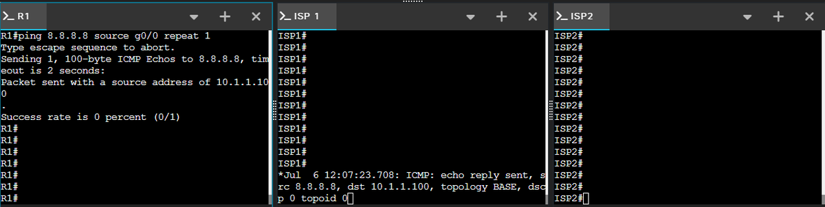 NetEngSam's tweet image. #LoadBalancing 

Per-destination = stable, but may underuse links
Per-packet = better utilization, but risks packet reordering

Both ISPs replied to my ping 👀
#NetEngSam #Networking #Cisco #CCNP #CML #LabLife