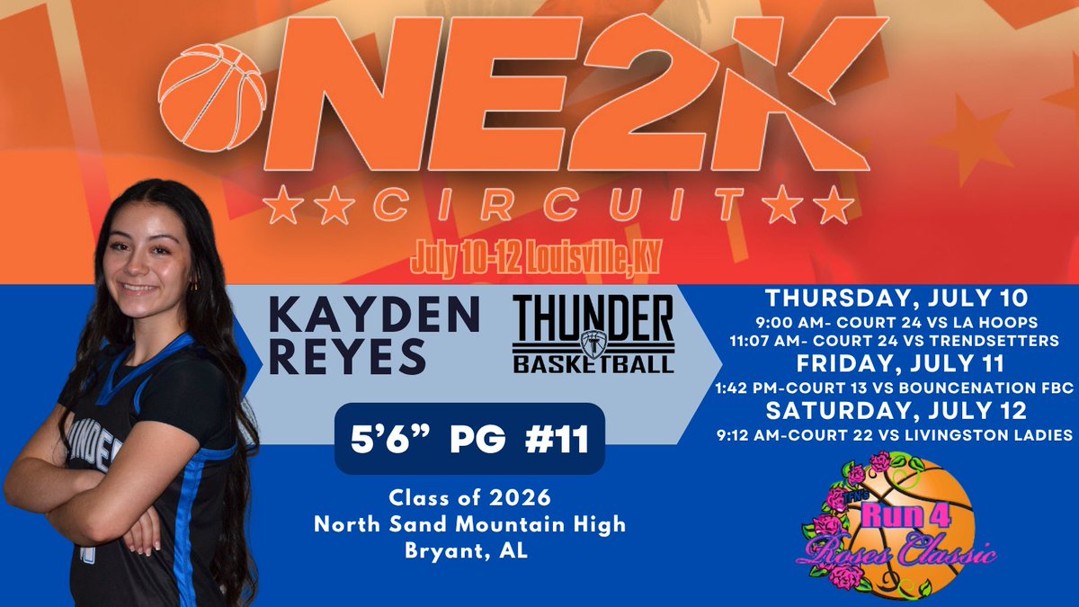 Kayden Reyes (@kayden_baller13) on Twitter photo SCHEDULE UPDATE!! Run 4 The Roses had a last minute change so I am posting what I expect to be the final schedule. I can’t wait to see you courtside!!
<a href="/NE2KHoops/">NE2KHoops</a>
<a href="/LadyBisonHoops/">North Sand Mountain Lady Bison Basketball</a>
<a href="/thunderbballinc/">Thunderbball</a>
<a href="/TFNsRun4Roses/">TFN's Run 4 Roses</a>
<a href="/SportsTnEast/">East TN Girl’s Prep Sports Hub</a> SCHEDULE UPDATE!! Run 4 The Roses had a last minute change so I am posting what I expect to be the final schedule. I can’t wait to see you courtside!!
<a href="/NE2KHoops/">NE2KHoops</a>
<a href="/LadyBisonHoops/">North Sand Mountain Lady Bison Basketball</a>
<a href="/thunderbballinc/">Thunderbball</a>
<a href="/TFNsRun4Roses/">TFN's Run 4 Roses</a>
<a href="/SportsTnEast/">East TN Girl’s Prep Sports Hub</a>