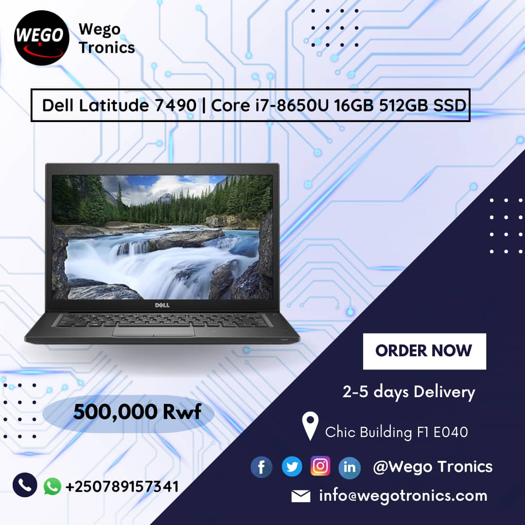 Dell Latitude 7490 Intel Core i7-8650U 16GB DDR4 RAM, 512GB SSD 14" FHD Windows 10 Pro Laptop (Renewed), Black